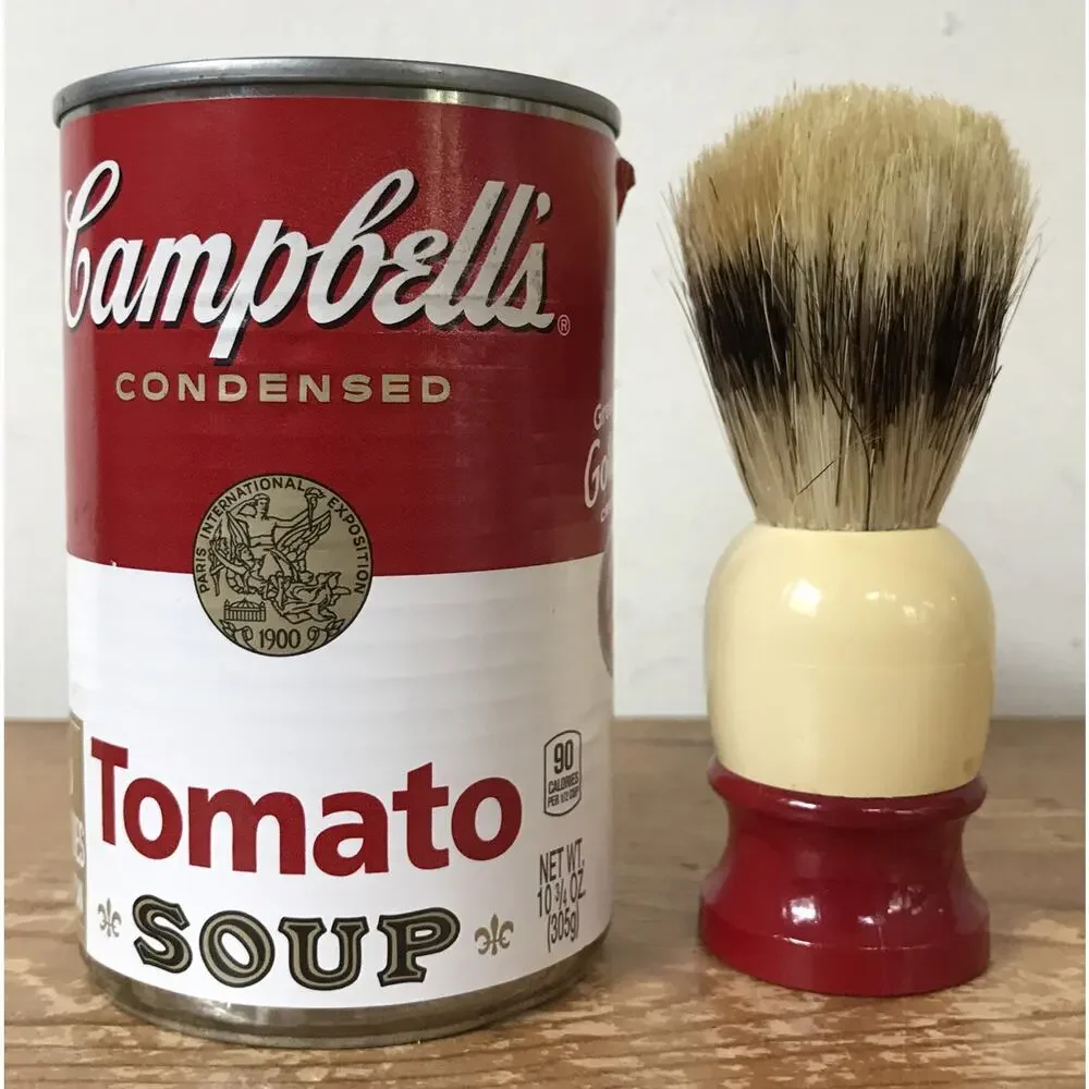 Vintage 1950s Ever-Ready C40 Cream Red Sterilized Badger Shaving Cream Brush